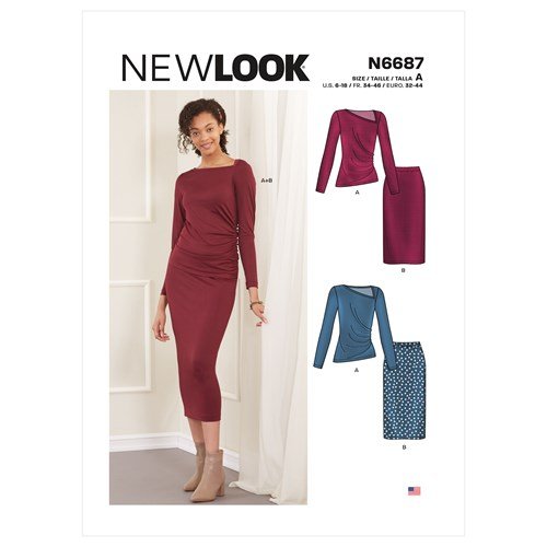 New Look Sewing Pattern N6687 6687 Misses' Knit Skirt & Top - You’ve Got Me In Stitches