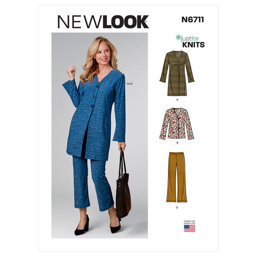 New Look Sewing Pattern N6711 Misses' Cardigans and Pants - You’ve Got Me In Stitches