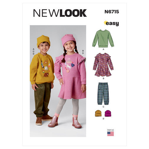 New Look Sewing Pattern N6715 Children's Top, Pants, Dress and Hat - You’ve Got Me In Stitches