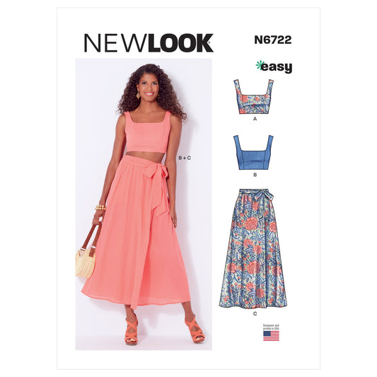 New Look Sewing Pattern N6722 Misses' Bra Tops and Wrap Skirt - You’ve Got Me In Stitches