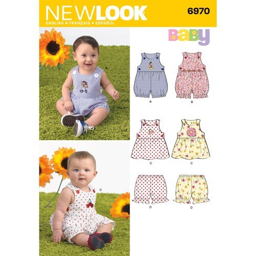 New Look Sewing Pattern N6970 6970 Babies' Romper, Dress & Bloomers - You’ve Got Me In Stitches