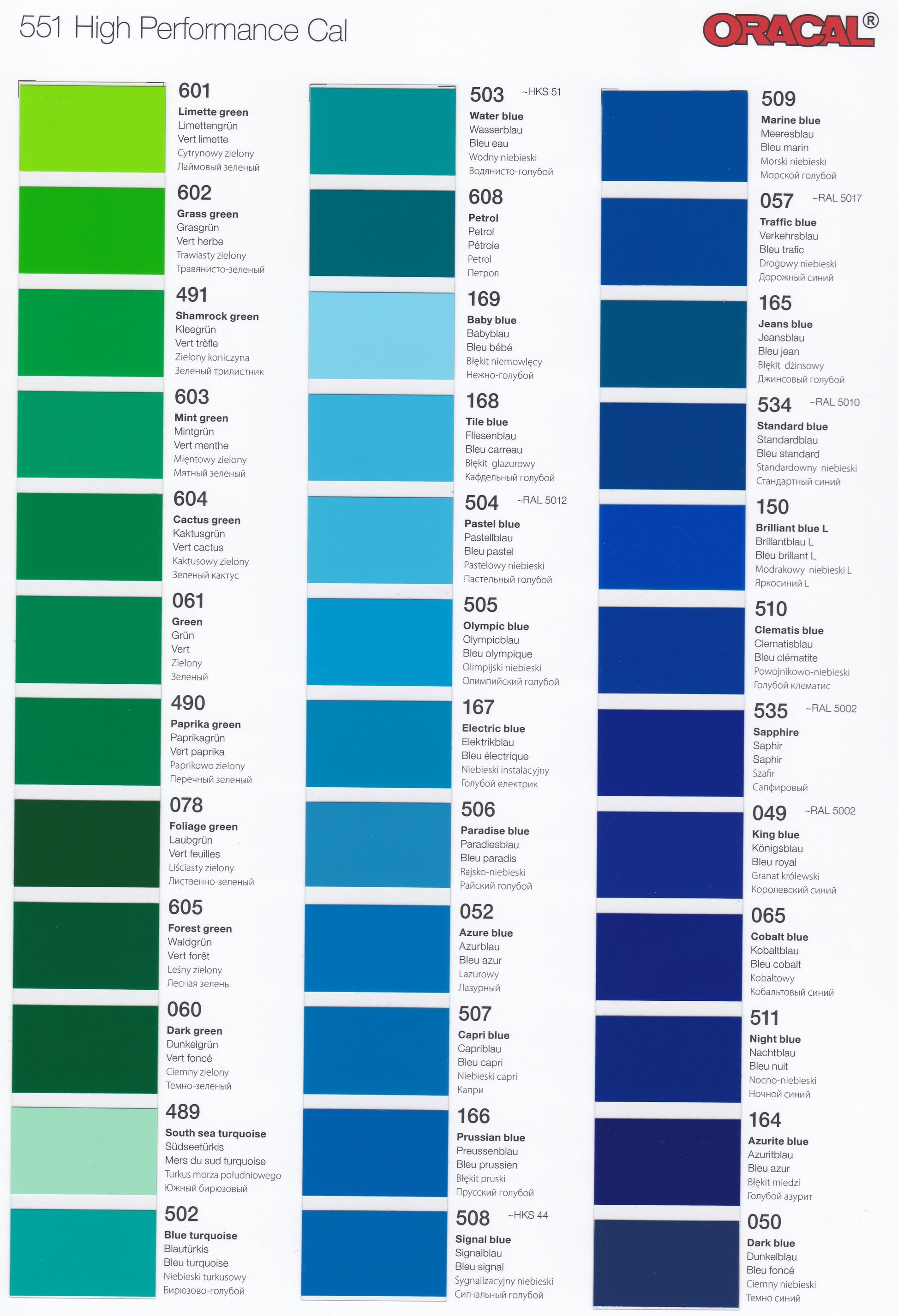 ORACAL 551 High Performance Vinyl - 35 Colour Essentials Sample Pack - You’ve Got Me In Stitches