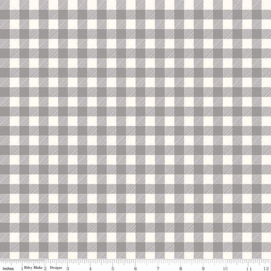 Riley Blake Designs - Buffalo Gingham Check Grey - F450 - 100% Cotton Flannel Fabric - You’ve Got Me In Stitches